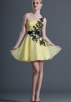 Вечернее платье C55752. А-силуэт, короткое без шлейфа.