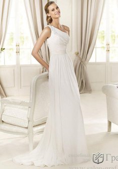 Свадебное платье Г55988. А-силуэт, длинное со шлейфом.