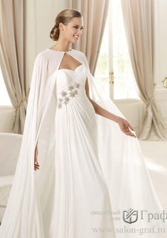 Свадебное платье Г55991. В греческом стиле, длинное со шлейфом.