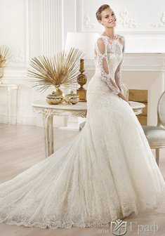 Свадебное платье Г56000. С пышной юбкой, длинное со шлейфом.